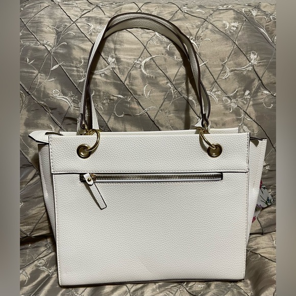 Nanette Lepore White Tote With Gold Hardware & Floral Scarf (No Call Outs) - Picture 4 of 14